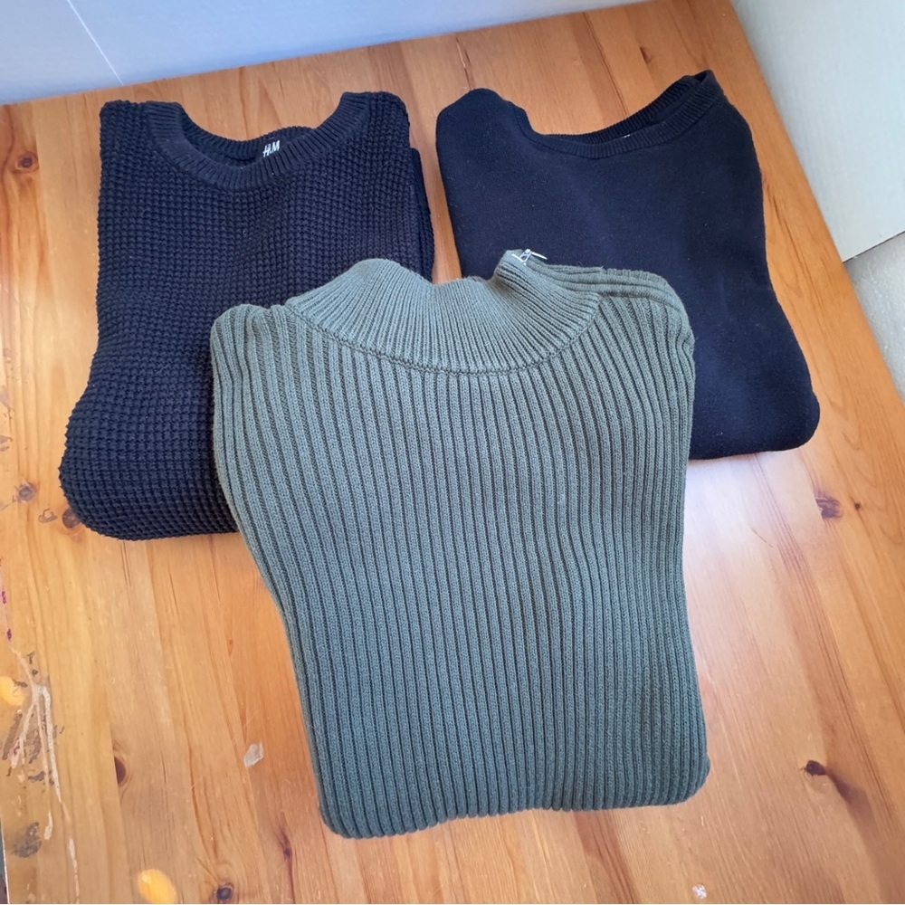 Calvin Klein, top man, and H&M men’s sweater bundle size medium